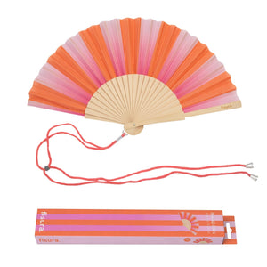 Pink & Orange Striped Fan