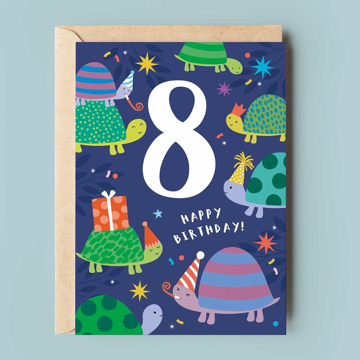 8th Birthday Tortoise Age Birthday Card