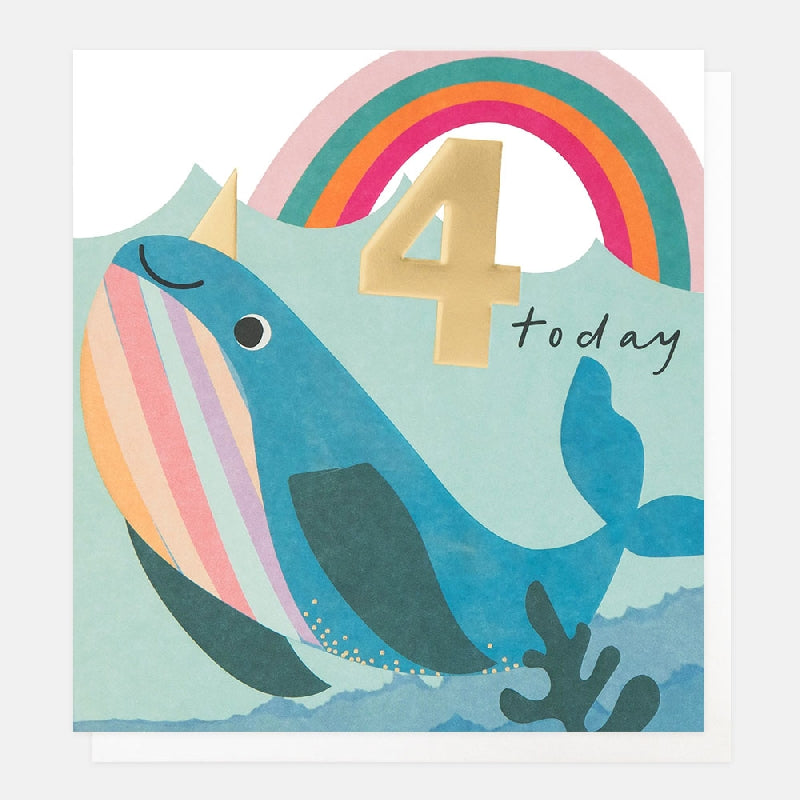 4 Today Narwhal Age Birthday Card