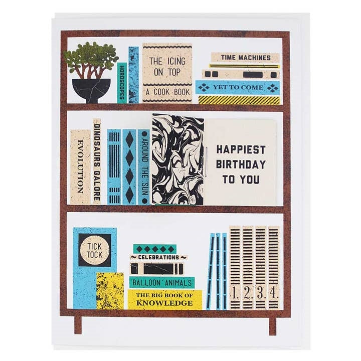 Birthday Book Shelves Birthday Card