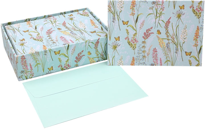 Blooms And Butterflies Blank Notecard Set