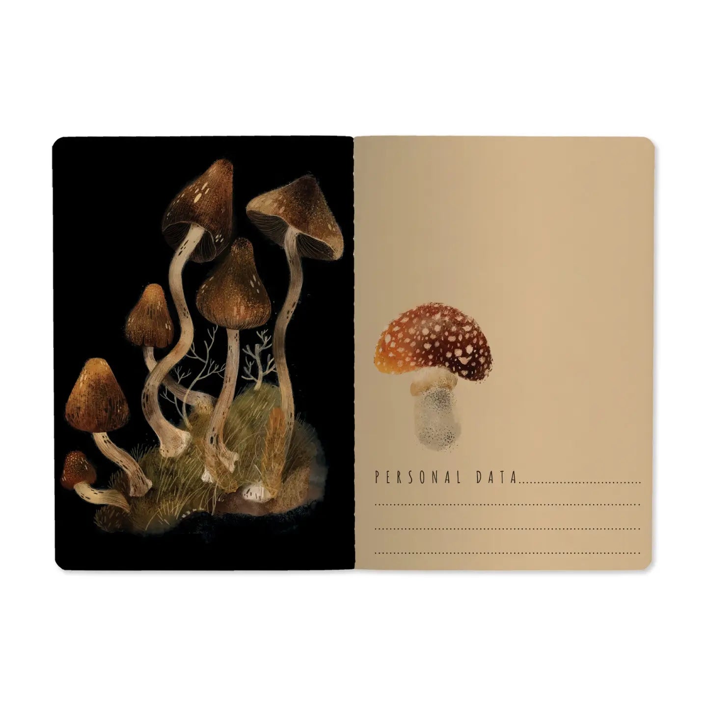 Forest Mushrooms Lined Notebook