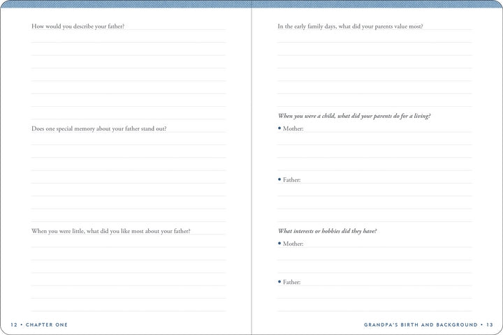 Grandpa's Story Keepsake Memory Journal