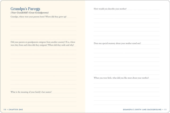 Grandpa's Story Keepsake Memory Journal