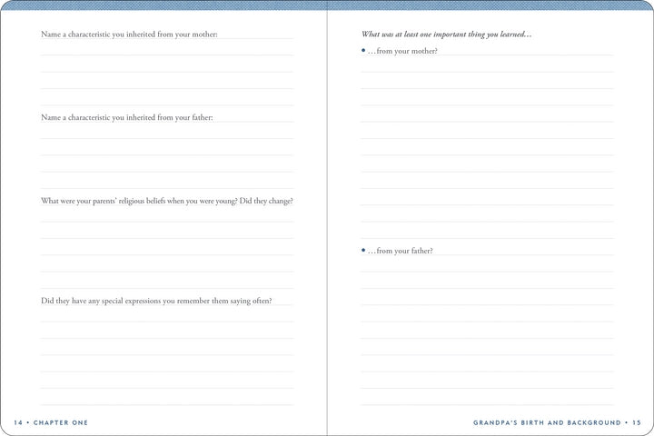 Grandpa's Story Keepsake Memory Journal