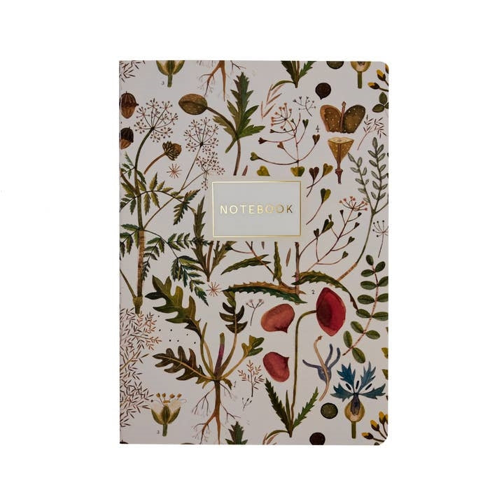 Greens And Flowers Small Lined Notebook