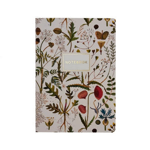 Greens And Flowers Small Lined Notebook