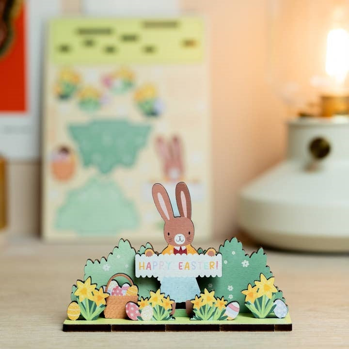 Dapple & Dot Wooden Pop Out Card | Happy Easter Bunny