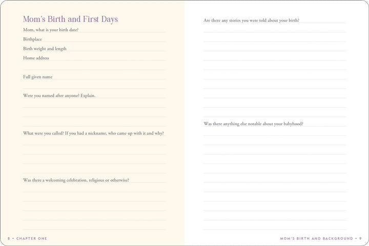 Mom's Story Keepsake Memory Journal