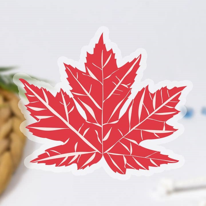 Paper Pattern Silk Vinyl Sticker | Maple Leaf