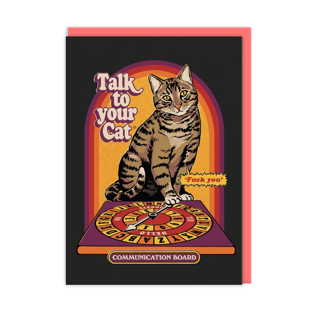 Talk To Your Cat Blank Humour Card