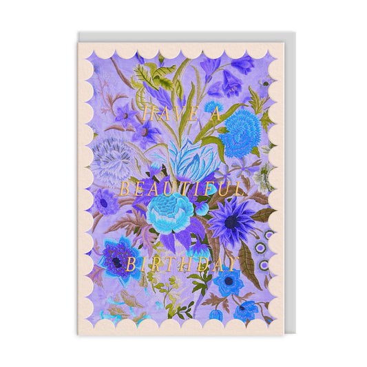 Purple & Blue Floral Birthday Card