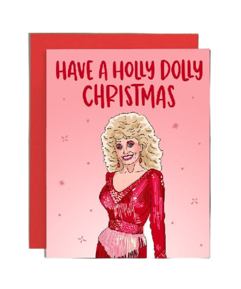 Holly Dolly Christmas Card