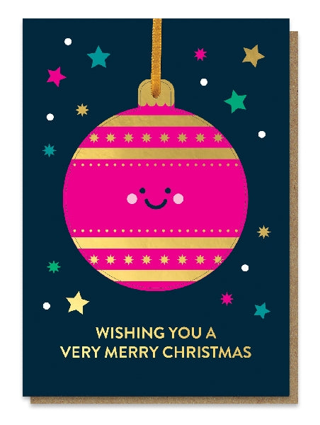 Red Robin Bauble Christmas Card