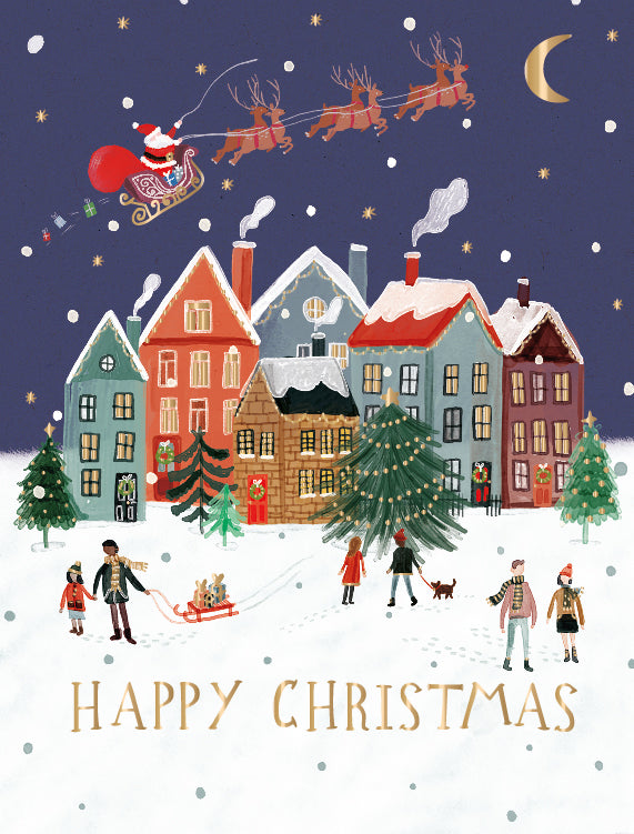Ling Boxed Christmas Cards - Pack of 8 | Christmas Village