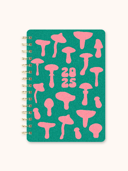 Studio Oh! Agatha 2025 17-Month Planner | Shroom Silhouettes