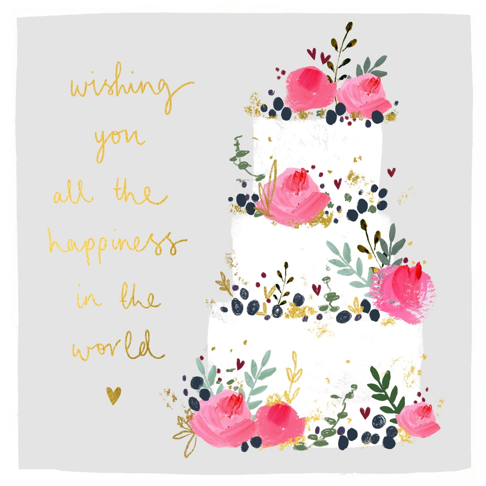 All The Happiness Wedding Card
