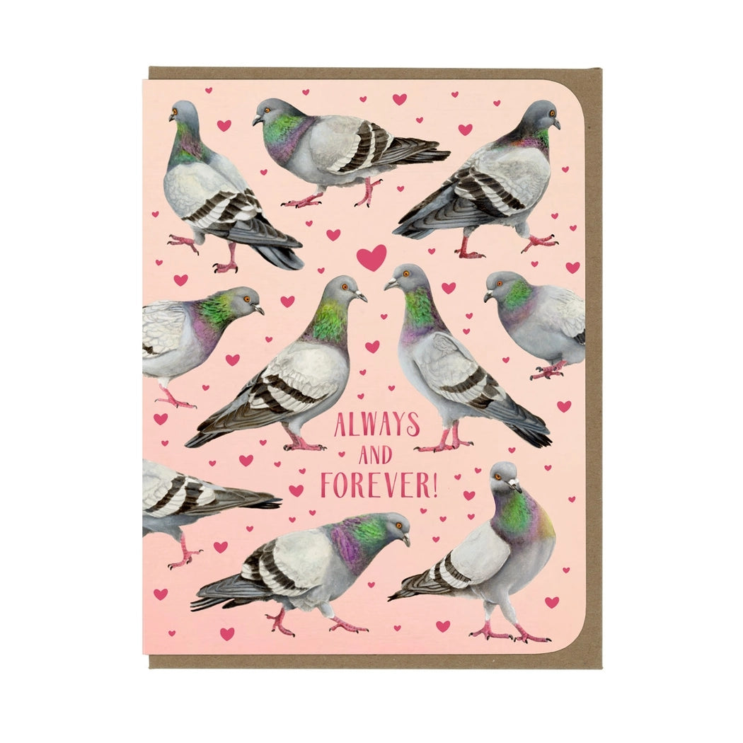 Always & Forever Pigeons Love Card