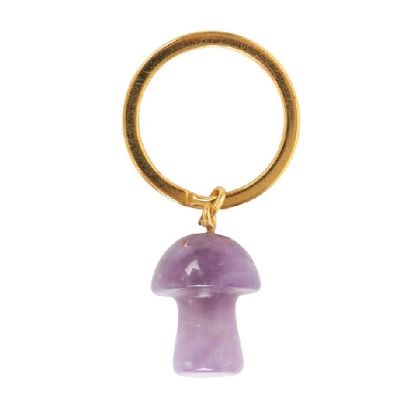 Gemstone Mushroom Keyring | Amethyst