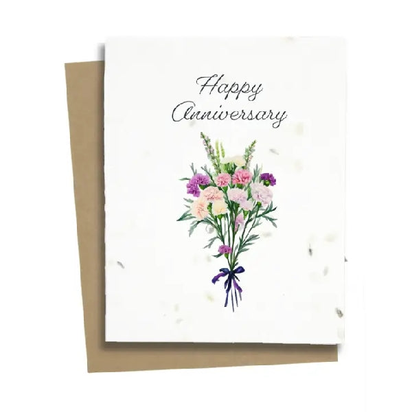 Carnation Bouquet Plantable Anniversary Card