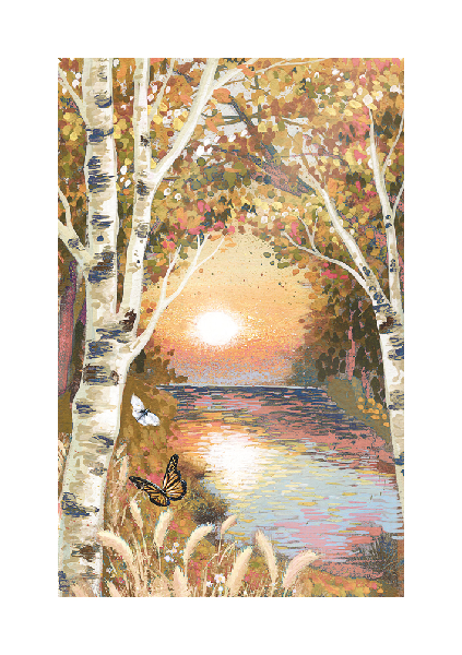 Sunrise Lake Blank Art Card