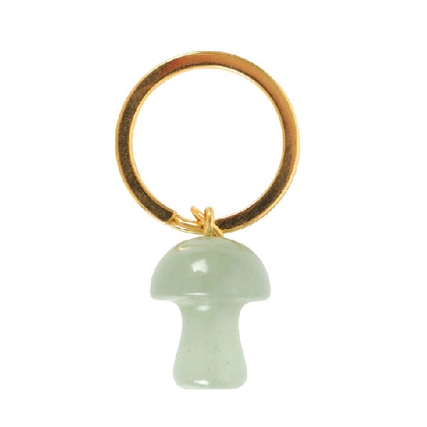 Gemstone Mushroom Keyring | Aventurine