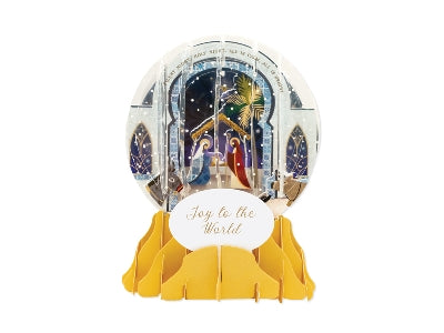 Away In A Manger Pop Up Snow Globe Card