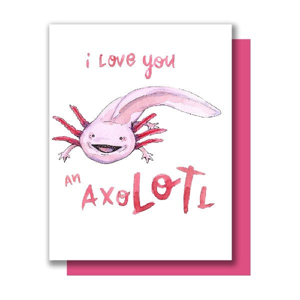 Axolotl Love Card