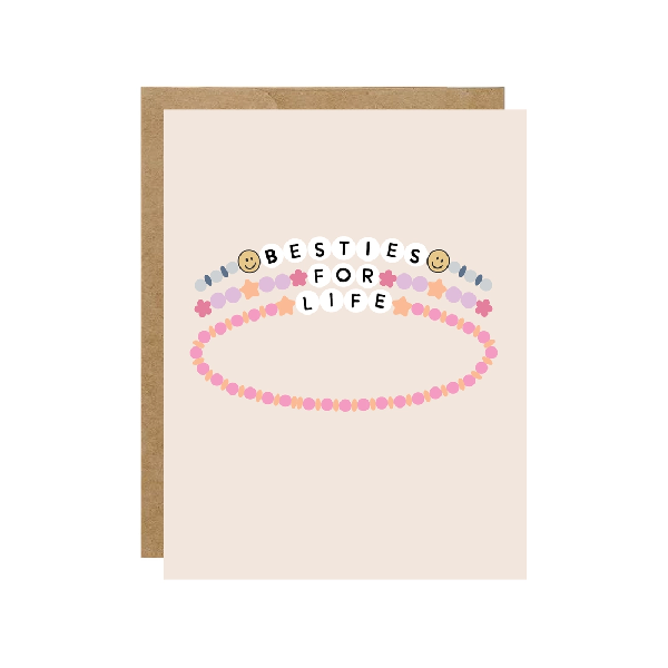 Besties For Life Bracelet Friendship Card