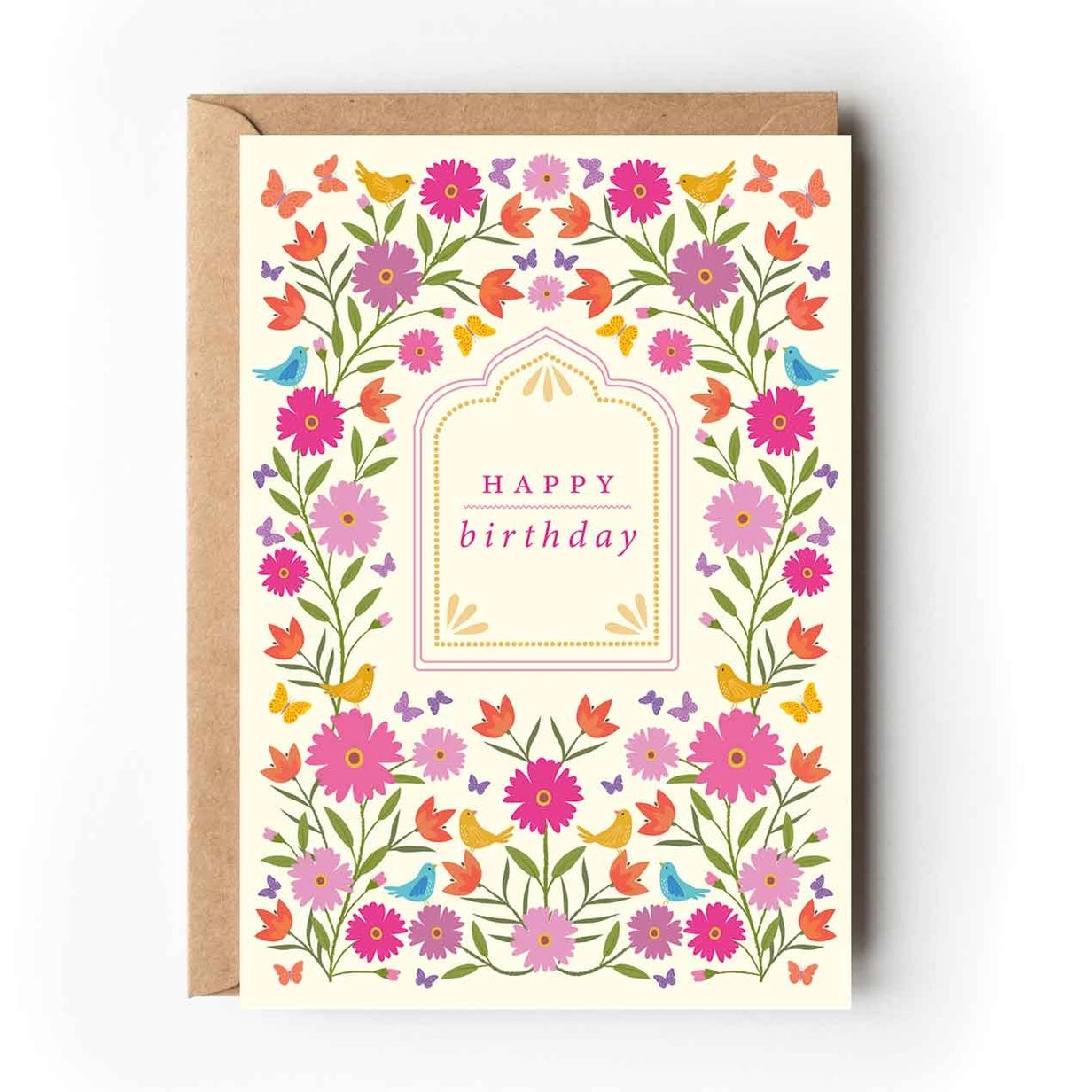 Birds, Butterflies & Flowers Birthday Card
