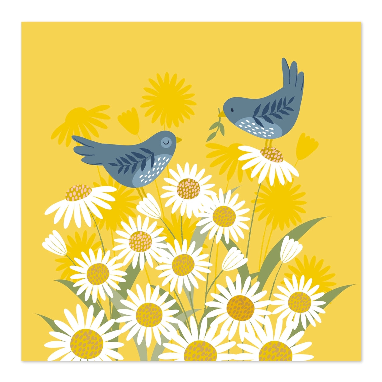 Blue Birds Blank Art Card