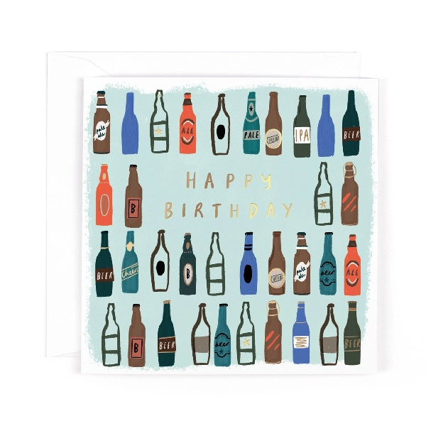 Beer Bottles Birthday Card