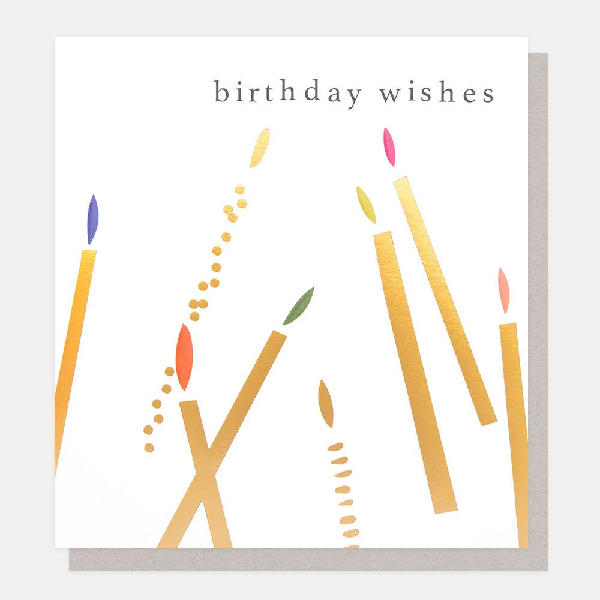 Golden Candles Birthday Card