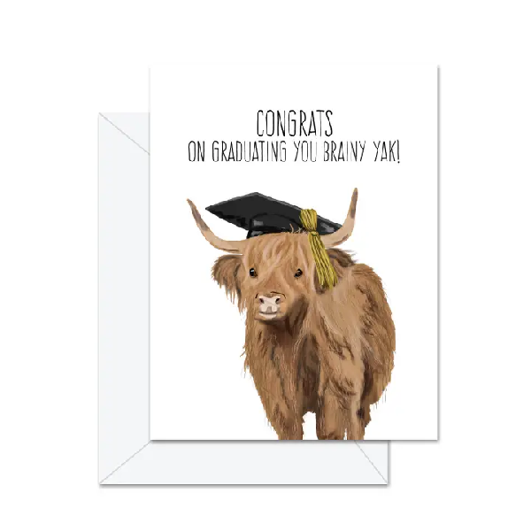 Brainy Yak Graduation Card