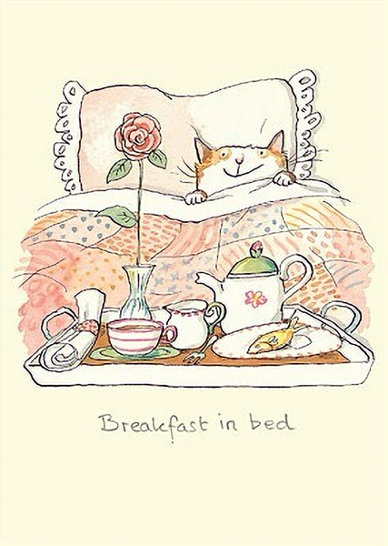 Breakfast In Bed Blank Art Card