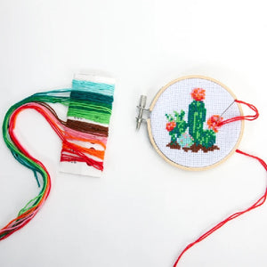 Mini Cactus Cross Stitch Embroidery Kit