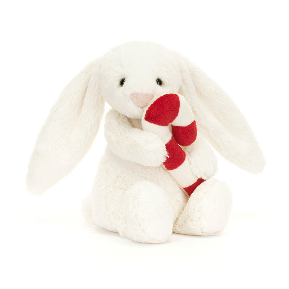 Jellycat Bashful Bunny With Candy Cane Plush