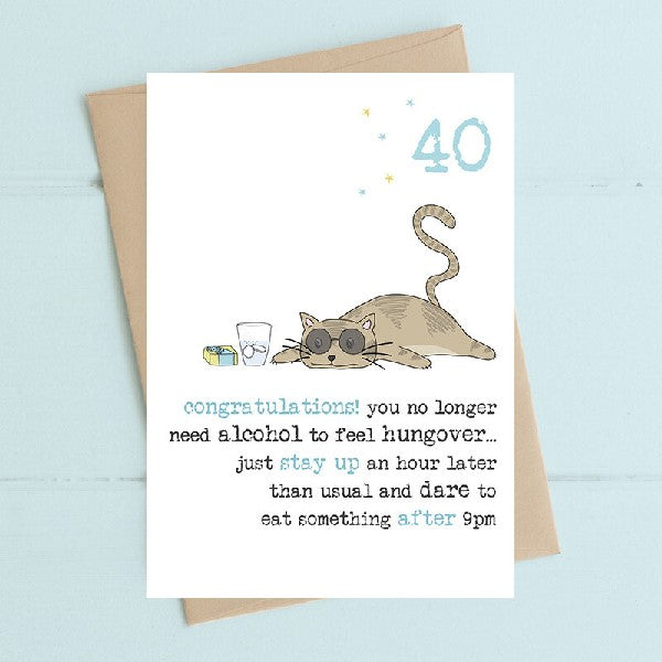 40 Cat Birthday Card