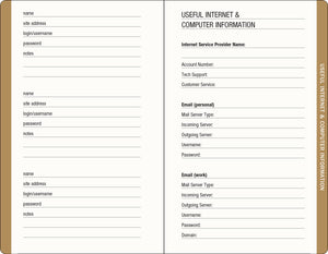 Cosmos Internet Address & Password Logbook