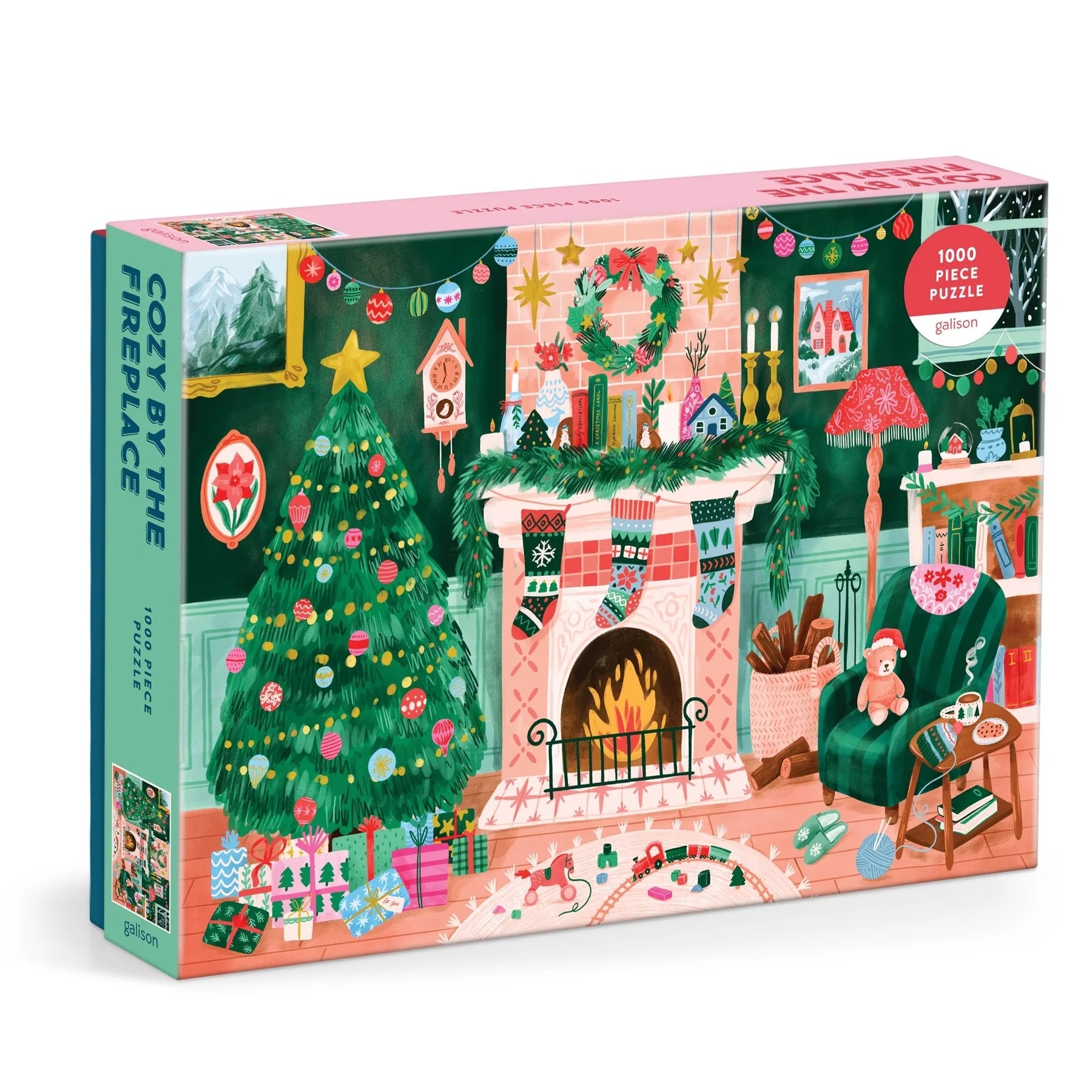 Galison 1000 Piece Holiday Puzzle | Cozy By The Fireplace