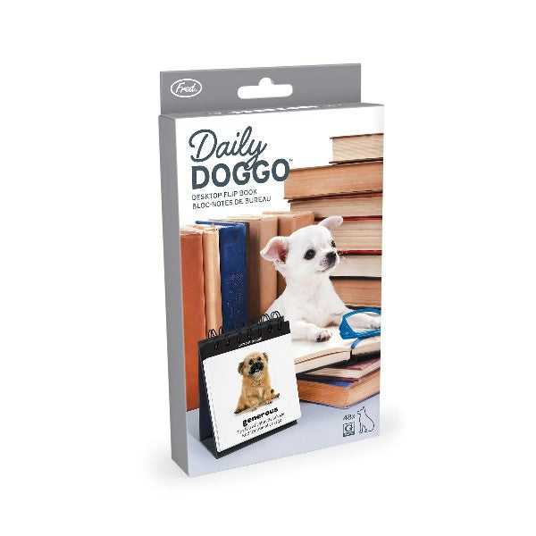 silly desktop flip book with dogs expressing verious emotions