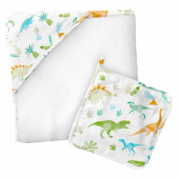 Muslin Towel Washcloth Set | Dino