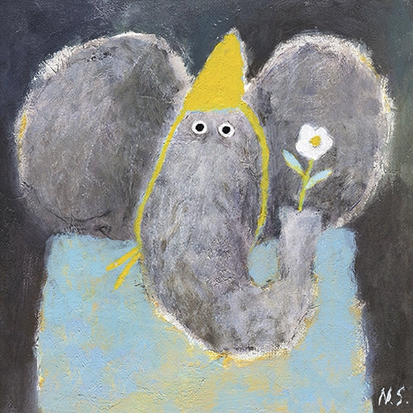 Elephant & The Flower Blank Art Card