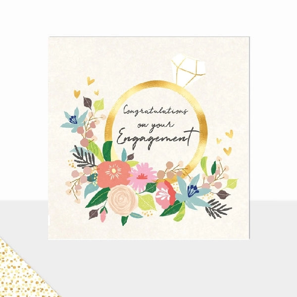 Floral Ring Engagement Card