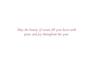 Text on a white background with a quote saying 'may the beauty of nature fill you heart with peace and joy throughout the year'.