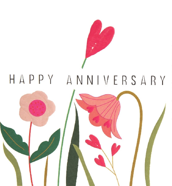 Floral Happy Anniversary Card