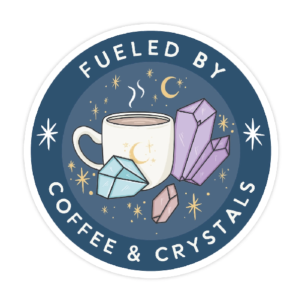 Coffee And Crystals Sticker