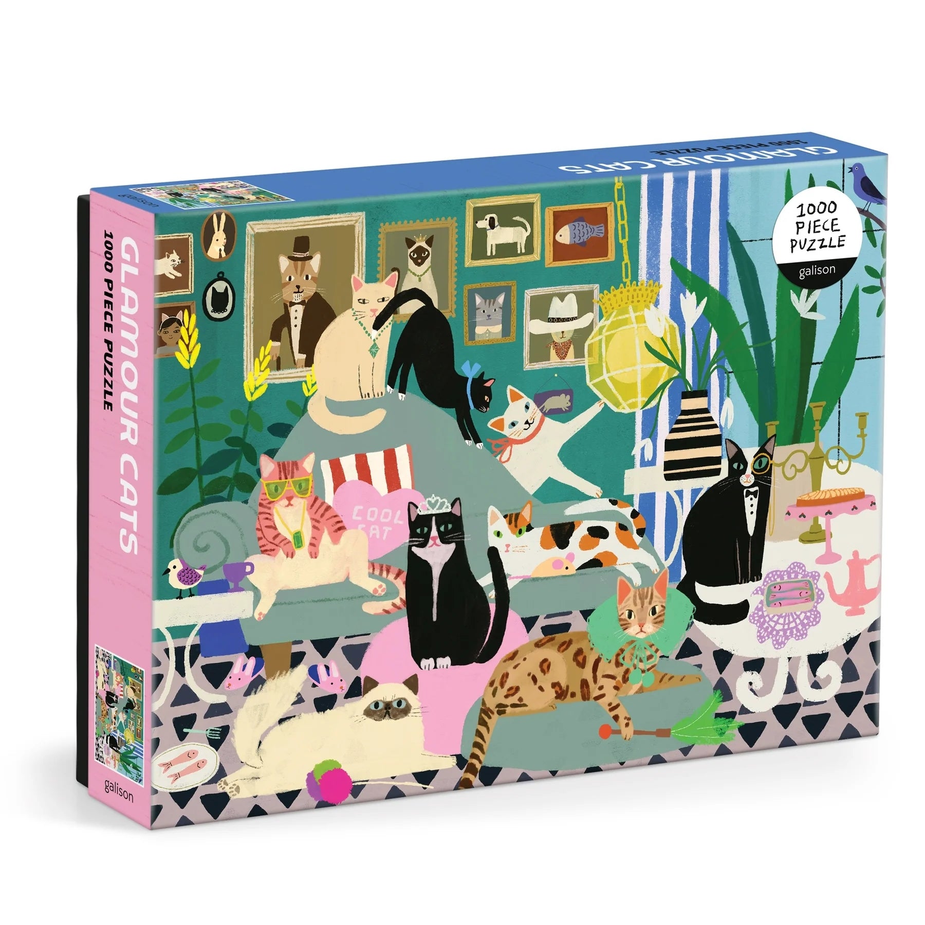 Galison 1000 Piece Puzzle | Glamour Cats