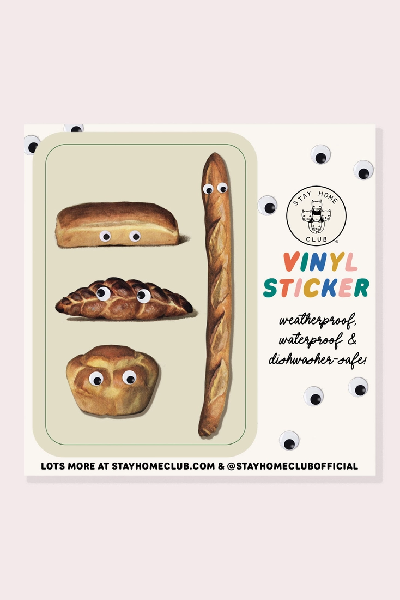 Stay Home Club Vinyl Sticker | Googly Bread