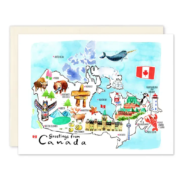 Greetings From Canada Blank Art Card